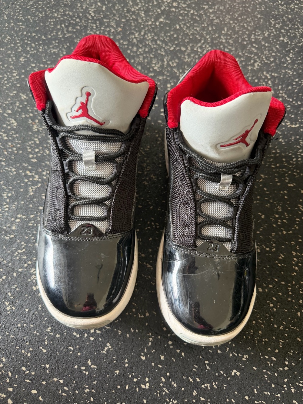 Nike Jordan: Kids Black and Red High-Top Sneakers